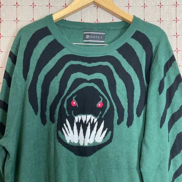 WeLoveFine Dota 2 Tidehunter Green Gamer Sweater XXL 2XL Oversized Unisex Cotton - Picture 2 of 3